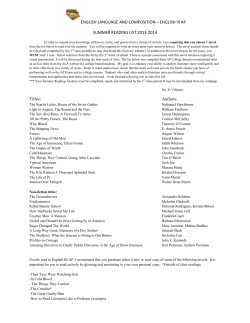 2013-2014 English Language and Composition Reading List