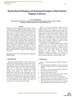 Search Result Merging and Ranking Strategies in Meta