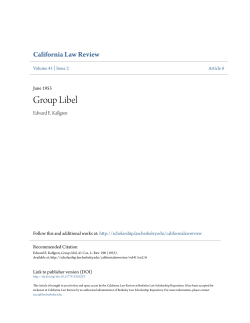 Group Libel - Berkeley Law Scholarship Repository