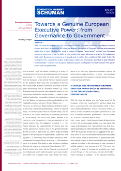 Towards a Genuine European Executive Power: from Governance to