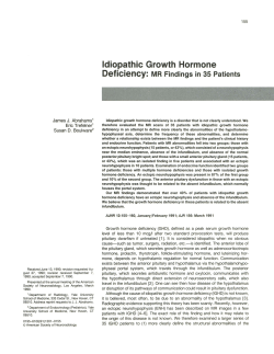 Idiopathic Growth Hormone - American Journal of Neuroradiology