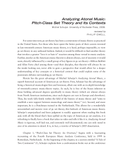 Analyzing Atonal Music: Pitch-Class Set Theory and Its