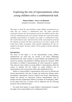 Exploring the role of representations when young children