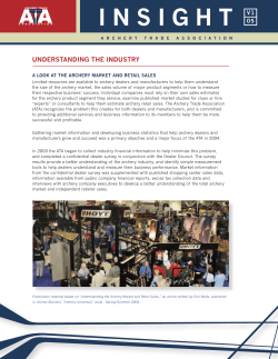 UNDERSTANDING THE INDUSTRY - Archery Trade Association