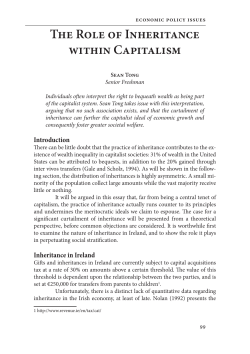 The Role of Inheritance within Capitalism