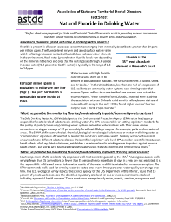 Natural Fluoride in Drinking Water