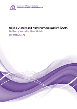 (OLNA) Delivery Website User Guide - SCSA