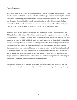 I Acknowledgements There are so many people I`d like to thank for