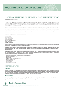 Higher School Certificate Results 2013