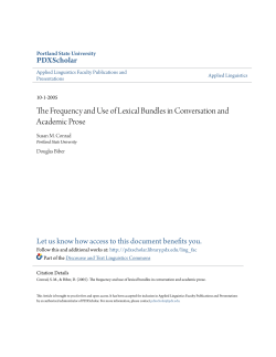 The Frequency and Use of Lexical Bundles in