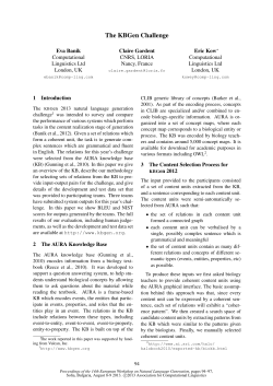 The KBGen Challenge - Association for Computational Linguistics