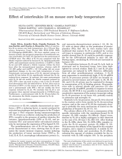 Effect of interleukin-18 on mouse core body temperature