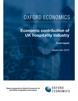 Economic contribution of UK hospitality industry