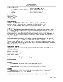 Program Numbers - Affiliate Rewards