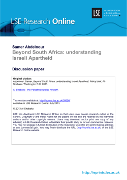 Beyond South Africa: understanding Israeli Apartheid