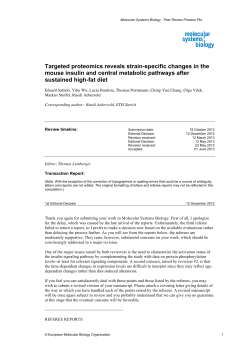 Review Process - Molecular Systems Biology