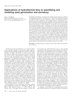 Applications of hydrothermal time to quantifying and modeling seed