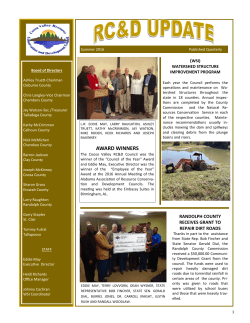 2016 Summer Newsletter - Coosa Valley Resource Conservation