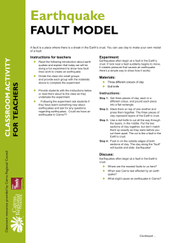 Earthquake fault model - Cairns Regional Council
