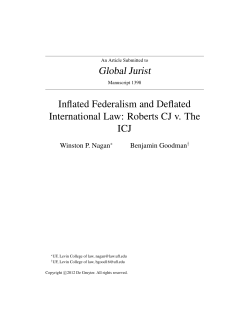 Global Jurist Inflated Federalism and Deflated International Law