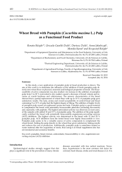 Priprema p&scaron;eničnog kruha s dodatkom pulpe bundeve (Cucurbita