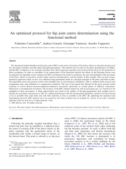 An optimized protocol for hip joint centre determination using the