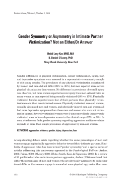 Gender Symmetry or Asymmetry in Intimate Partner Victimization