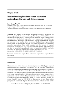 Institutional regionalism versus networked regionalism: Europe and