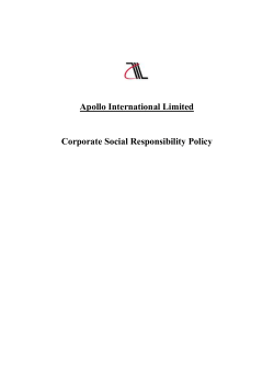 Apollo International Limited Corporate Social Responsibility Policy