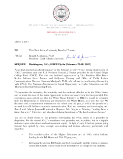 March 3, 2017 TO: The Clark Atlanta University Board of Trustees