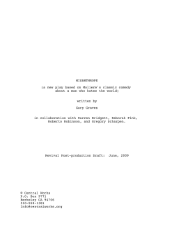 MISANTHROPE (a new play based on Moliere`s classic comedy