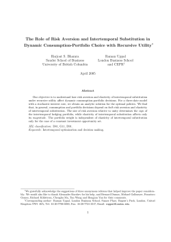 The Role of Risk Aversion and Intertemporal Substitution in Dynamic