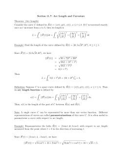 Section 11.7: Arc Length and Curvature
