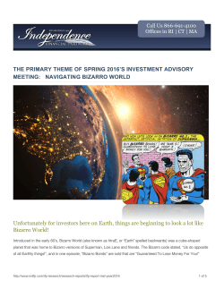 THE PRIMARY THEME OF SPRING 2016`S INVESTMENT