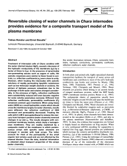 Reversible closing of water channels in Chara internodes