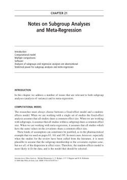Notes on Subgroup Analyses and Meta