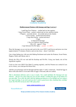 Mediterranean Potatoes with Sausage and Egg &copy; serves 4 1 small