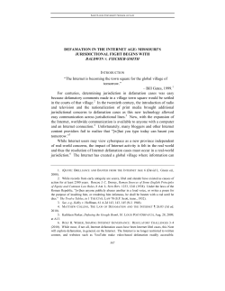 DEFAMATION IN THE INTERNET AGE: MISSOURI`S