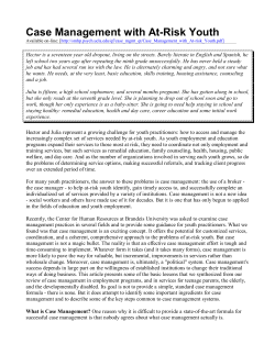 Case Management with At-Risk Youth
