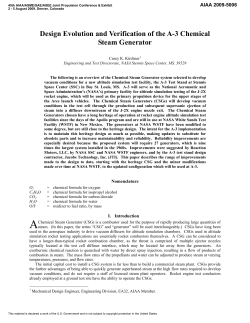 Design Evolution and Verification of the Chemical Steam Generator