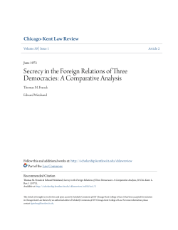 Secrecy in the Foreign Relations of Three Democracies