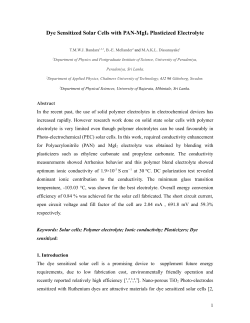 Dye Sensitized Solar Cell with PAN-MgI2 Plasticized