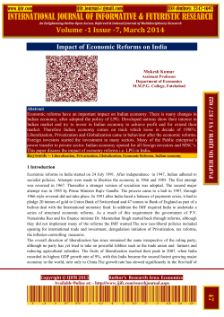 Impact of Economic Reforms on India