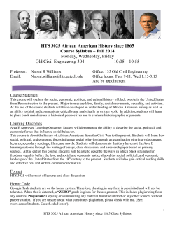HTS 3025 African American History since 1865