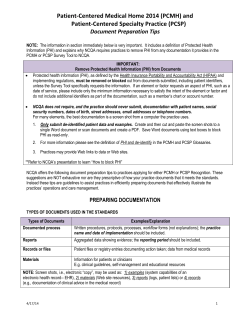 Patient-Centered Medical Home 2014 (PCMH) and Patient