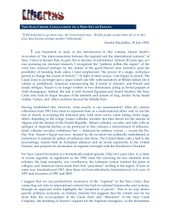 Conclusion to New Volume of Essays on the Suez Crisis of 1956