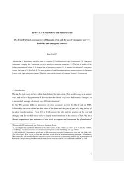 The Constitutional consequences of financial crisis and the use of