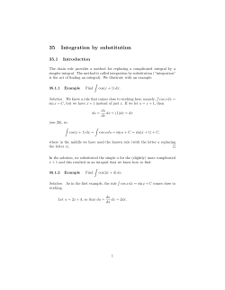 35 Integration by substitution