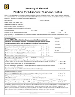 The Summer 2017 - University of Missouri Registrar