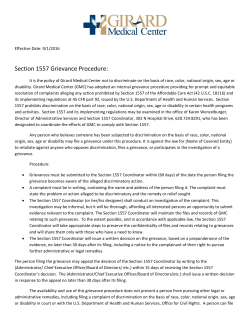 Section 1557 Grievance Procedure